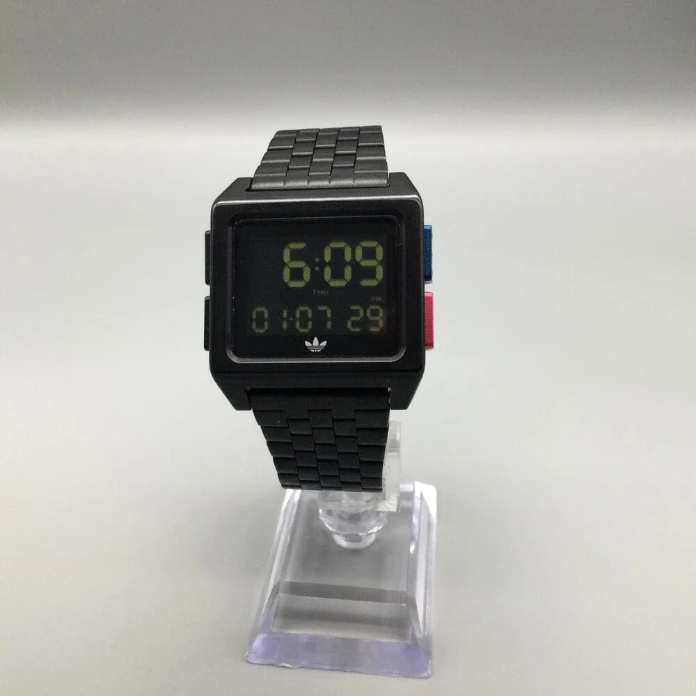 Adidas Archive_M1 Mens Watch 36mm Black Digital Stainless 50M Sport New Battery